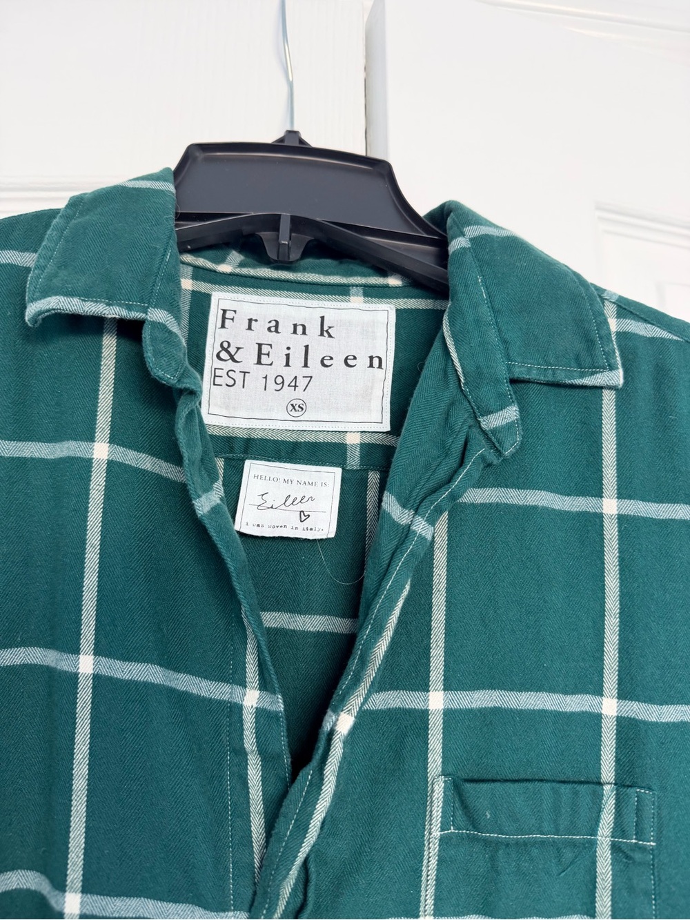 Frank & Eileen Teal Green Plaid Lightweight Shirt Jacket